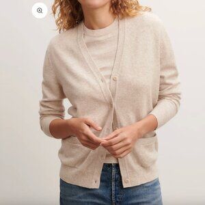Eric Bompard 100% Cashmere Classic Cardigan (Beige) - Medium